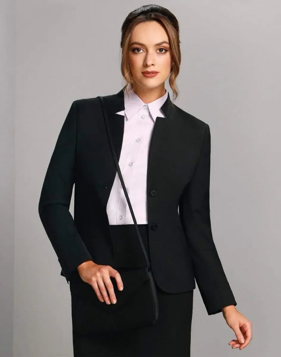 BENCHMARK Ladies’ Wool Blend Stretch Reverse Lapel Jacket M9202